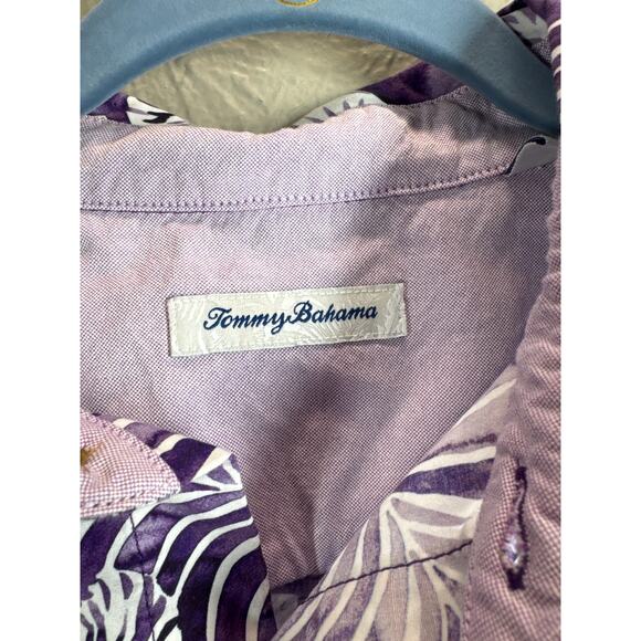Tommy Bahama‎ Men's Aqua Lush S/S Button-Up Shirt Deep Grape Size Large - Picture 5 of 6